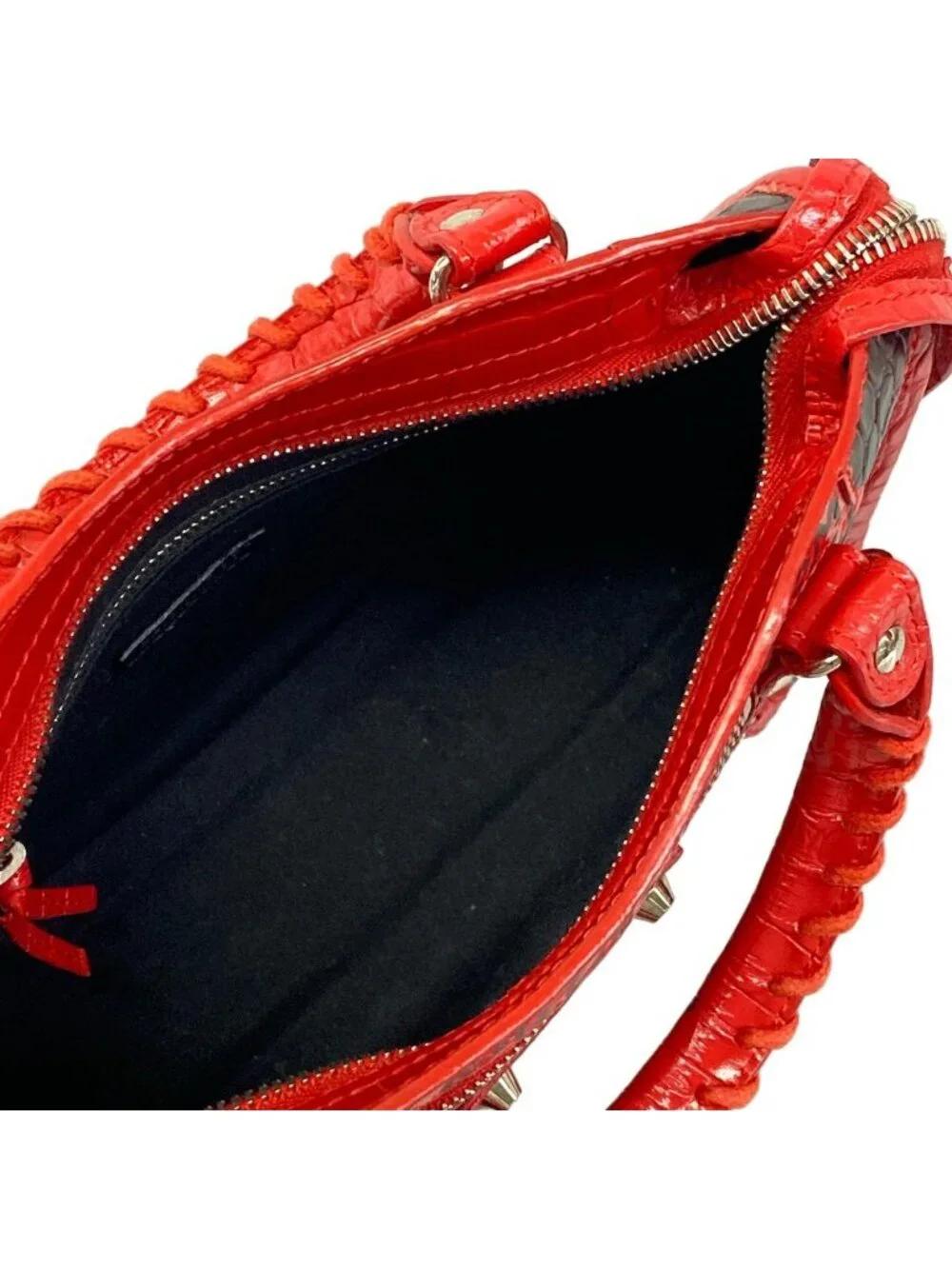 Balenciaga Handbag Classic Mini City Red Black Embossed Graffiti Leather